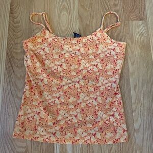 GAP Y2K Orange Floral Cropped Camisole Tank Top